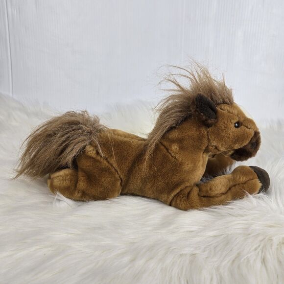 Vitntage 2000 Animal Alley Brown Horse Plush 12" Toys R Us Brown Mane Excellent - Picture 5 of 10